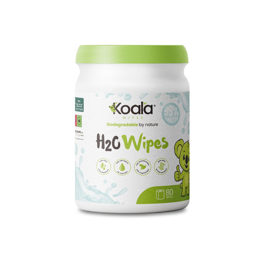 Koala Wipes H2O Wipes 80 biodegradable bamboo body wipes for sensitive skin and eco-friendly cleaning