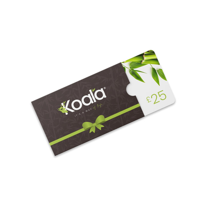 Koala Wipes® Gift Card £25 with green ribbon and leaf design